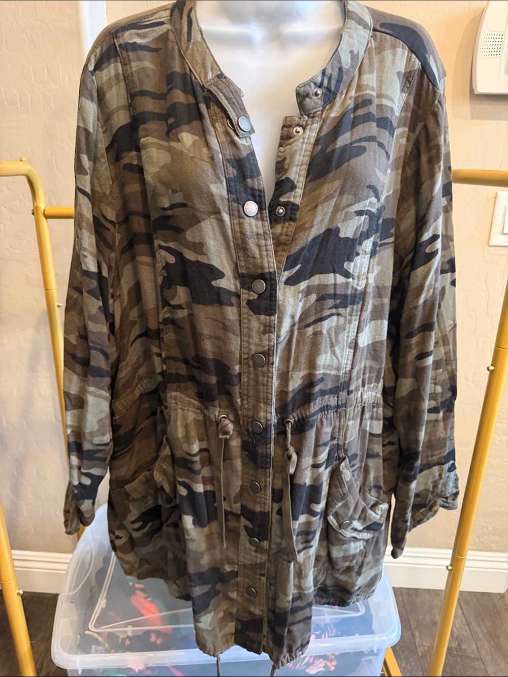 torrid Olive Camo Drawstring Utility Jacket